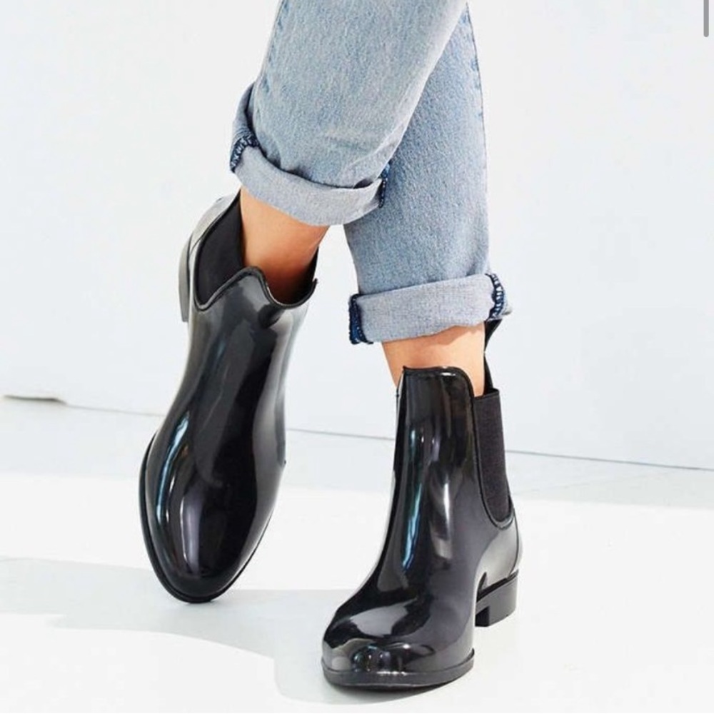 Sam Edelman Black Rubber Tinsley Chelsea Rain Boot
